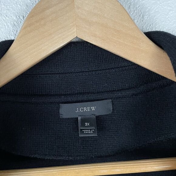 J Crew Womens Plus Size 3X Black Sophie Open Front Sweater Blazer Patch Pockets - Picture 2 of 4